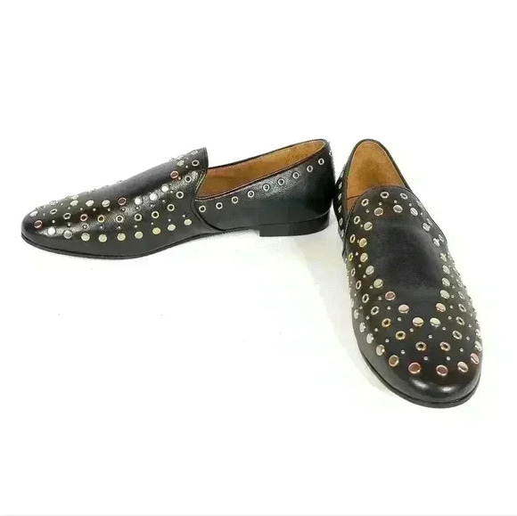 Sandro Gold Studded Loafers - Picture 2 of 8